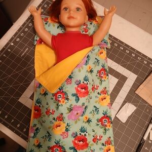 Floral Doll Sleeping Bag with Pillow
